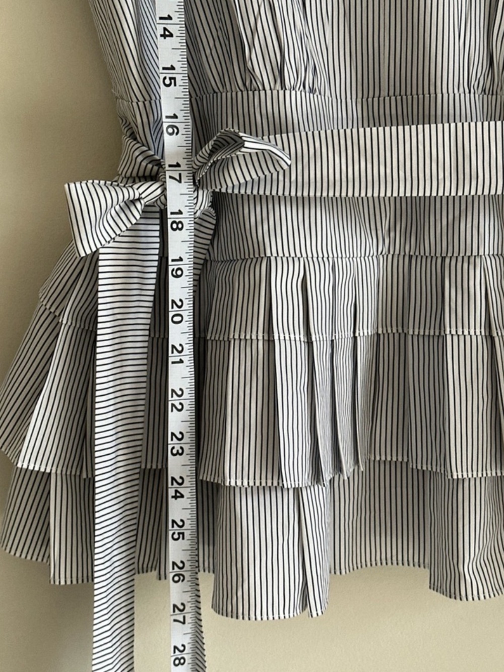 MARNI Striped Pleated Peplum Belted Cotton Top — IT 42 (US 6–8) - Picture 8 of 12